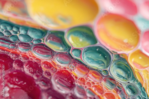Colorful Abstract Bubbles - A Macro View of Liquid Art.