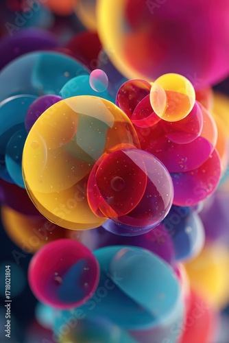Colorful Abstract Bubbles - A Vibrant and Playful Design.