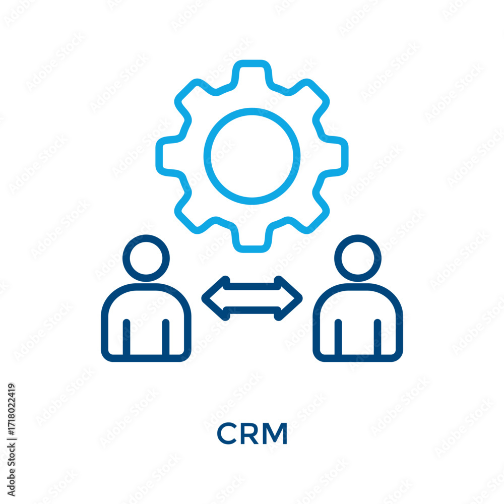Obraz premium Crm Icon Outline Color Style. Vector Illustration For Graphic Design