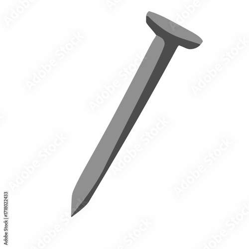 Minimalist Simple Nail Hardware Steel Shiny Metallic Gray Construction Tool