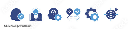 Competence icon packs, a concept of skills and knowledge. experience, knowledge, skills, behavior, performance, goals Vector illustration with keywords and icons.