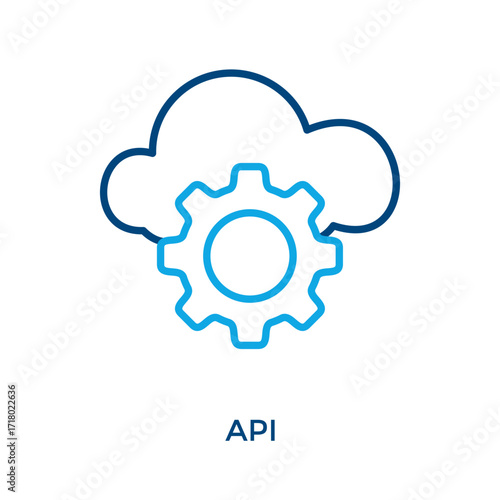 Api Icon Outline Color Style. Vector Illustration For Graphic Design