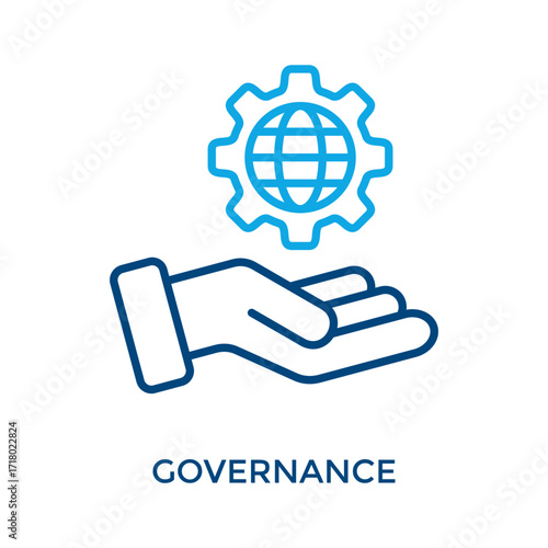 Governance Icon Outline Color Style. Vector Illustration For Graphic Design