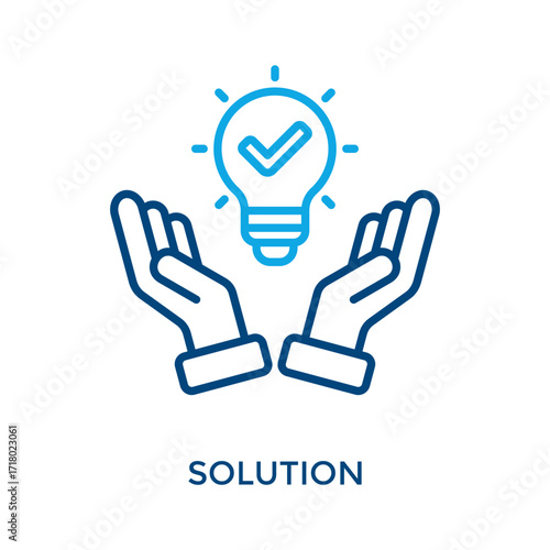 Solution Icon Outline Color Style. Vector Illustration For Graphic Design