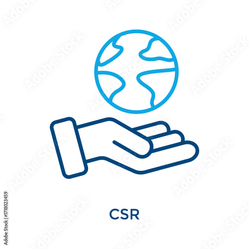 Csr Icon Outline Color Style. Vector Illustration For Graphic Design