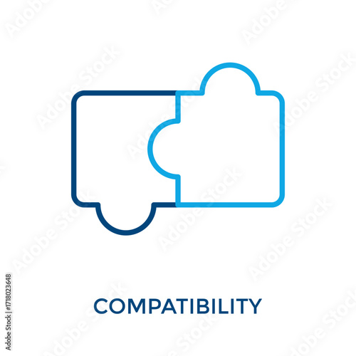 Compatibility Icon Outline Color Style. Vector Illustration For Graphic Design