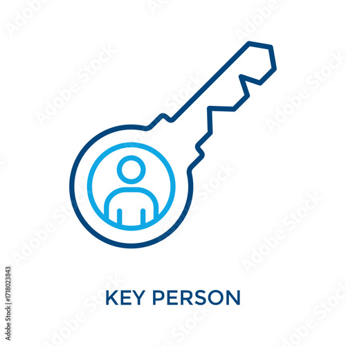 Key Person Icon Outline Color Style. Vector Illustration For Graphic Design