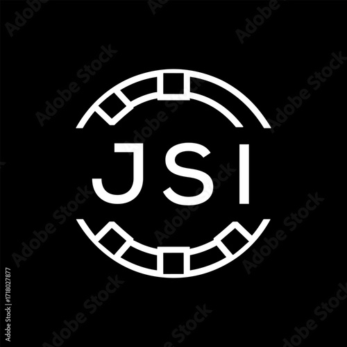 “Modern  Monogram Logo Design, Sleek Minimalist Letter mark in Circle, JSI LATER LOGO, High-Contrast Branding Concept”
