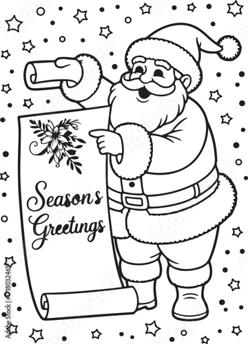 Santa claus silhouette with festive season greetings