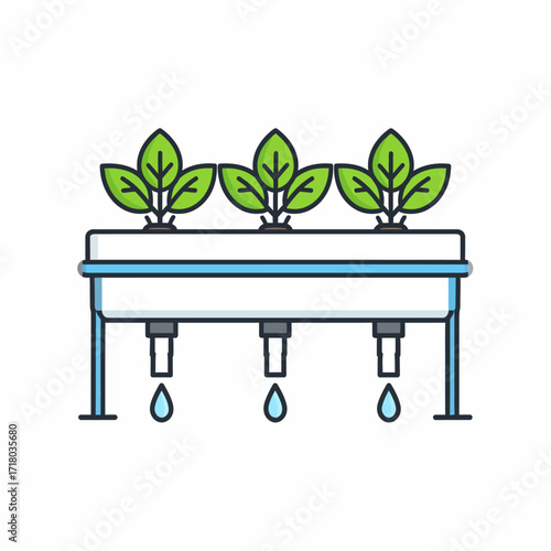 Hydroponic System Illustration A Sustainable Farming Concept for Healthy Plants and Growth
