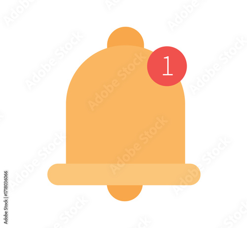 Notification bell with red circle and number 1