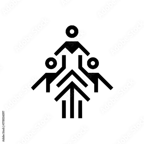 Leadership team building icon vector illustration for business strategy and development plan concept hundred