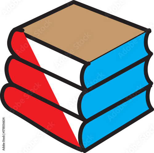 Book line icon set. Set of 24 outline icons related to the book. Library book symbol. Open and close textbook