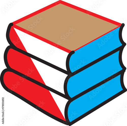 Book line icon set. Set of 24 outline icons related to the book. Library book symbol. Open and close textbook