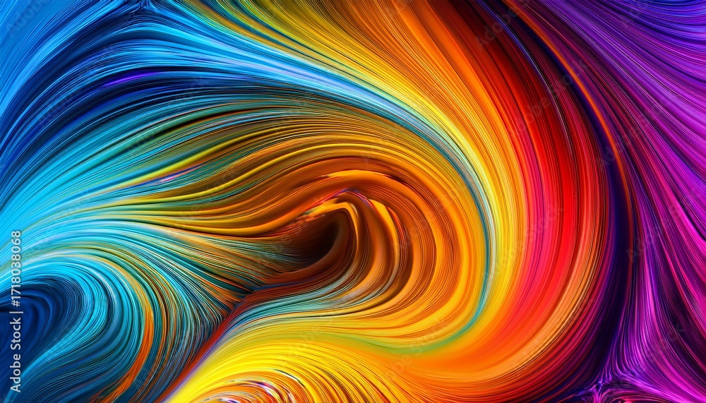 Fototapeta premium Colorful Abstract Flow Fractal Psychedelic Background Texture