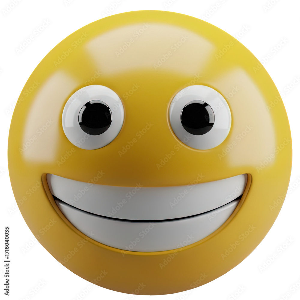 Fototapeta premium Happy Yellow Emoji with a Big Smile