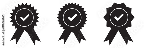Verified badge icon tick symbol vector approved check mark icon. Blue checkmark icons - Certificate badge Quality certify icon