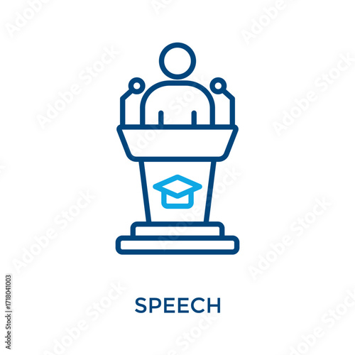 Speech Icon Outline Color Style. Vector Illustration For Graphic Design