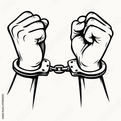 Hands in Handcuffs vector