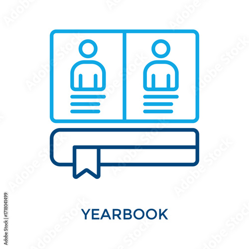 Yearbook Icon Outline Color Style. Vector Illustration For Graphic Design