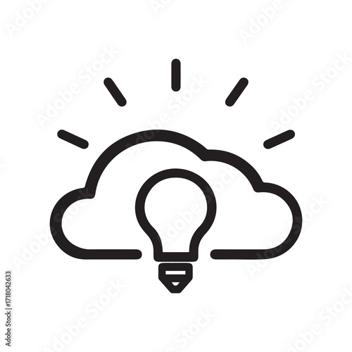 Lightbulb Cloud Innovation Icon Brainstorming and Creativity Symbol