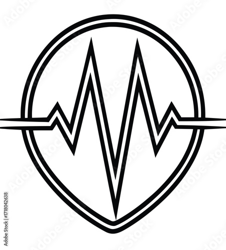 Heart and heartbeat icon with pulse graph vector illustration medical cardiogram concept design
