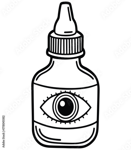 Eye Drops Bottle Illustration Vision Care and Medical Remedy