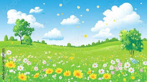 Springtime meadow landscape