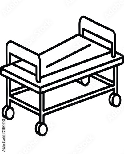 Hospital bed isolated on white background furniture illustration