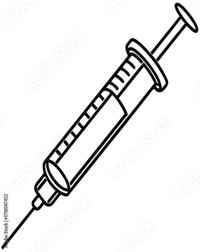 Syringe with needle isolated on white background for medical and healthcare use