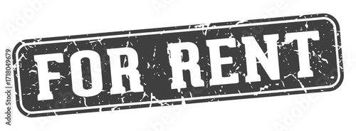 for rent rectangular sign. for rent stamp