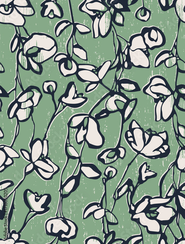 Classic Popular Flower Seamless pattern background - For easy making seamless pattern use it for filling any contours
