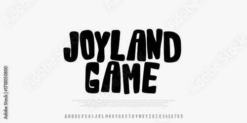 Playful Elegant Font. Groovy Bold Font.Graffiti Font. Creative Hand Drawn Uppercase,Number .Street Art Classic Lettering Fashion Typography modern decorative concept vector illustration