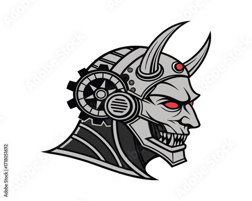 Terrifying Demon Face Illustration with Dark Fantasy Horror Style