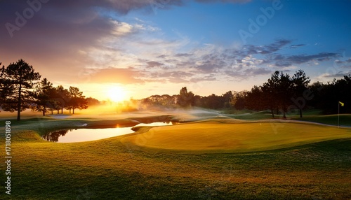 Wallpaper Mural golf course sunrise landscape Torontodigital.ca