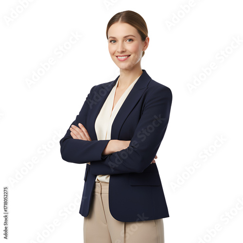 young business woman isolated on white