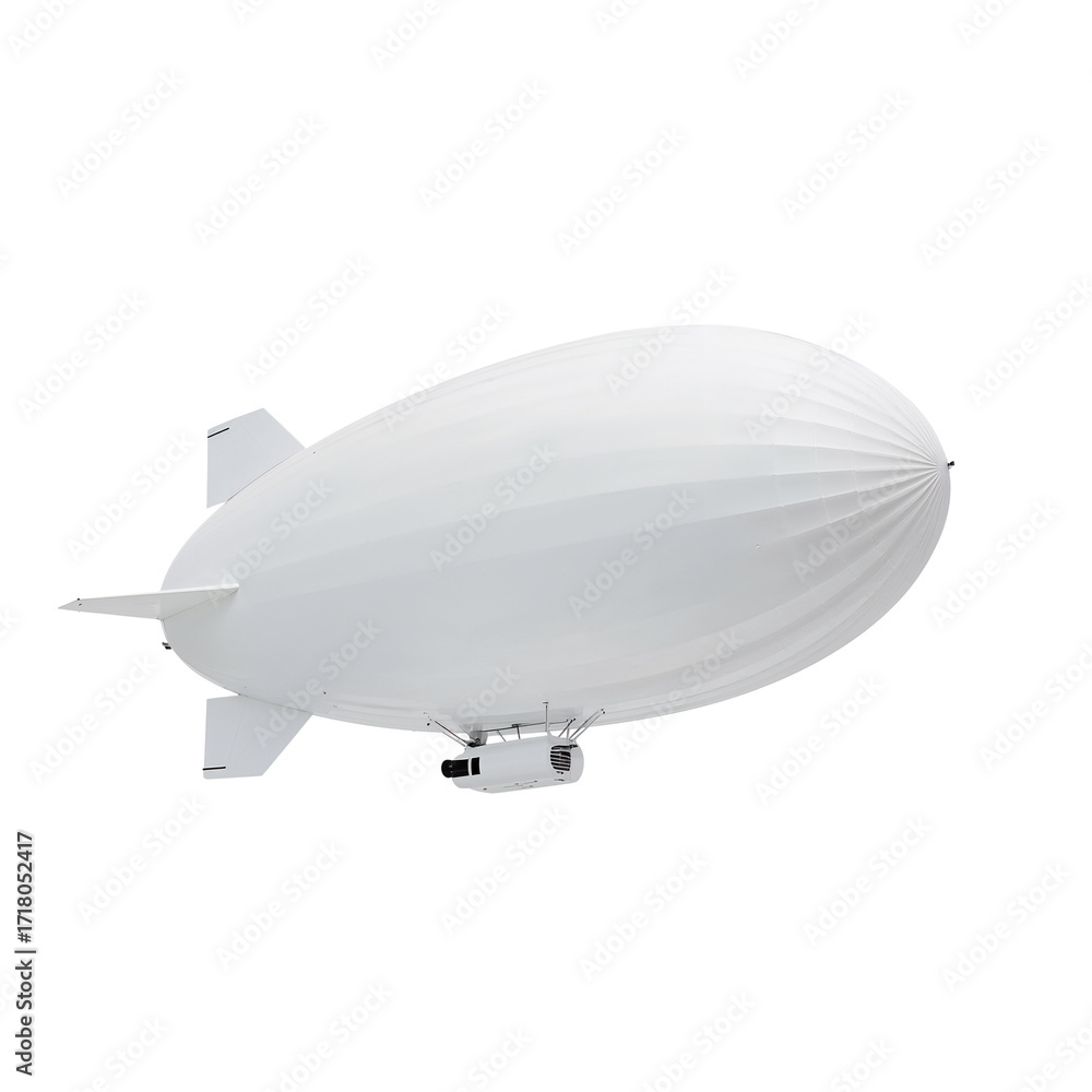 Obraz premium Serene vision of an iconic dirigible gently drifting against a boundless expanse of nothingness