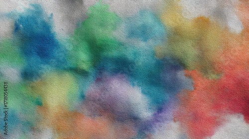 Colorful Abstract Watercolor Texture with Soft Brush Strokes