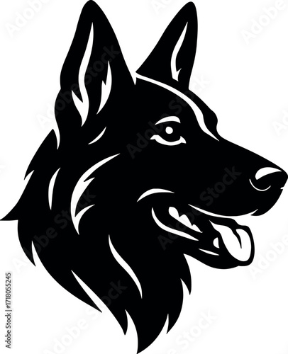German Shepherd head vector illustration