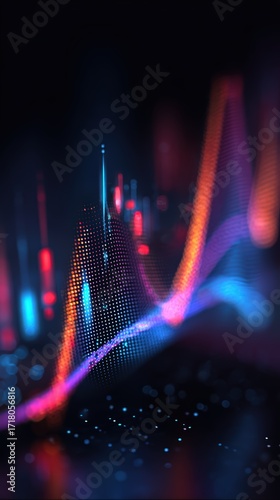Abstract Stock Market Trend: Digital Finance Visualization, Trading