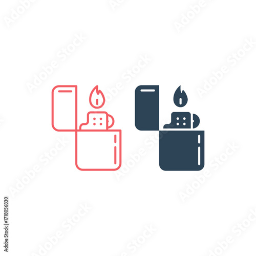 Lighter vector illustration icons set