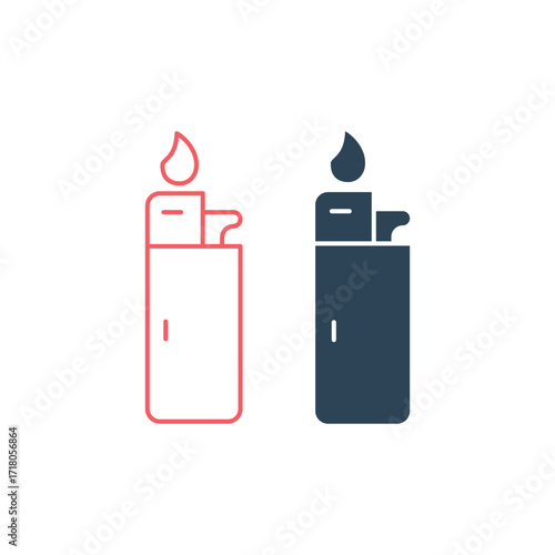 Lighter vector illustration icons set