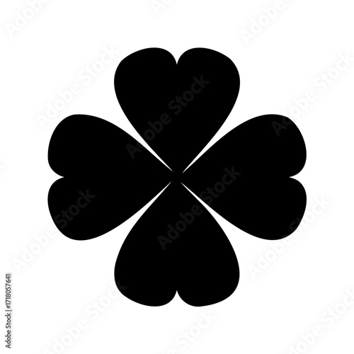 Simple Four Leaf Clover Design Representing Good Luck and St Patrick's Day