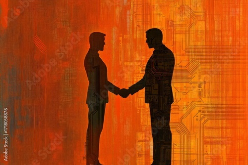 illustration shaking hand businessman