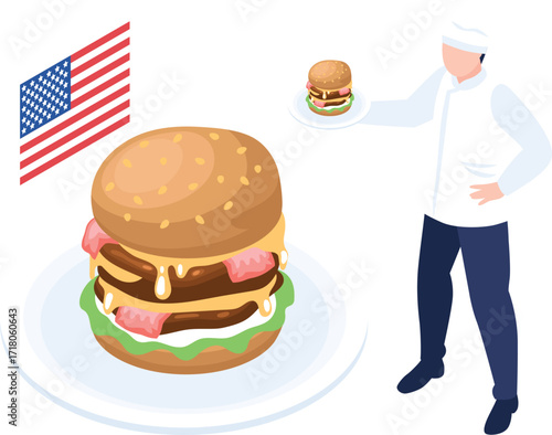 vector illustration of american food