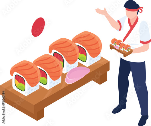 vector illustration of japanese food