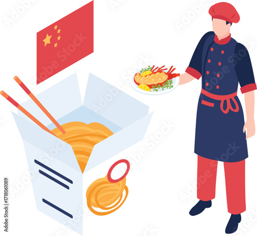vector illustration of chinese food