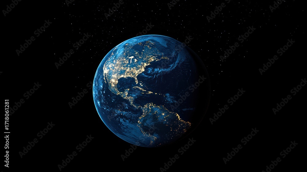 Obraz premium Earth night view