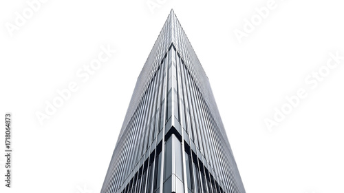 Chrome modern office tower isolated on white background for business corporate and architecture design