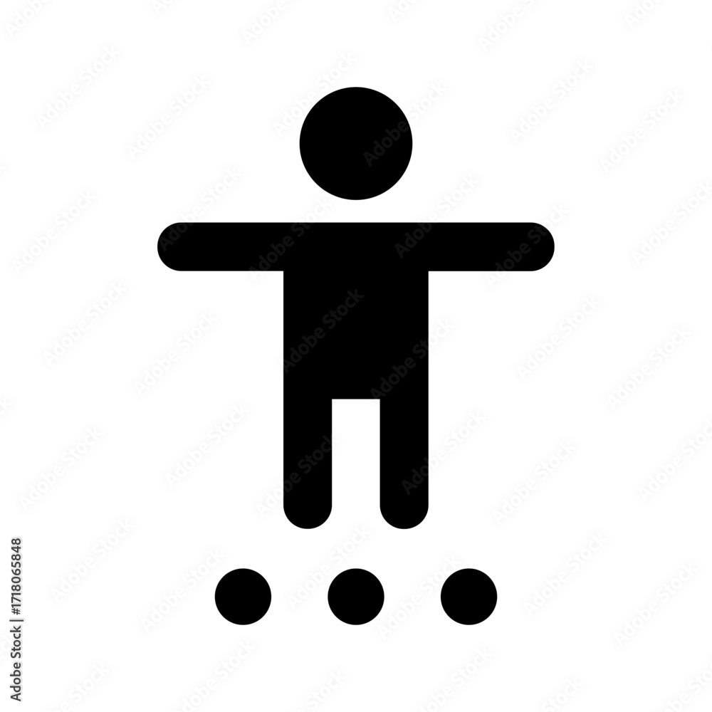 Fototapeta premium Settings Accessibility Icon for UX/UI Interfaces Stylized Human Figure with Interaction Dots for Inclusive Design, Assistive Controls, and User Empowerment Scalable Vector for Web, Mobile, and App D